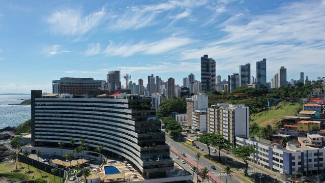Aerial view of Ondina neighborhood in Salvador, Bahia, Brazil 