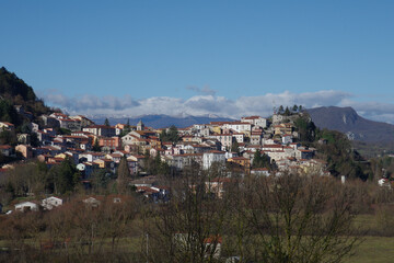 Fototapeta na wymiar View of Carovilli, a small Italian town in the province of Isernia in Molise