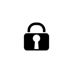 Locked padlock icon isolated on white background 