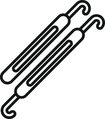 Obraz premium Knitting hook icon outline vector. Wool knit. Cloth fabric