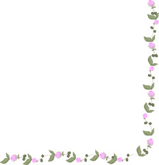 ornament of flowers with watercolor brushes