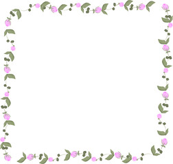 ornament of flowers with watercolor brushes