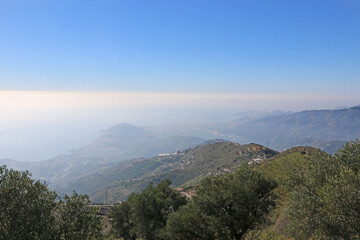 Coastal mountains of Andalucia in the mist	