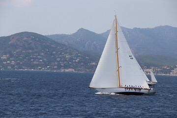 Fototapeta na wymiar Cannes Classic Sailing Event