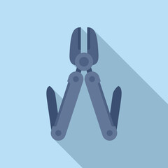 Scissors multitool icon flat vector. Army knife. Camping tool