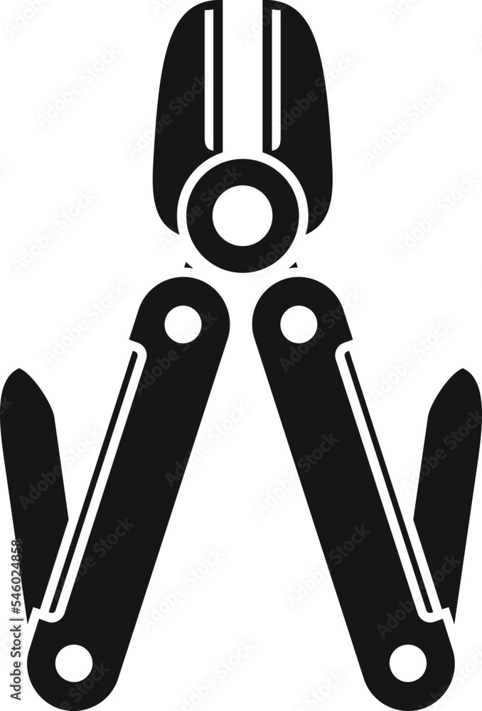 Poster knife icon simple vector. army multitool. multi pocket