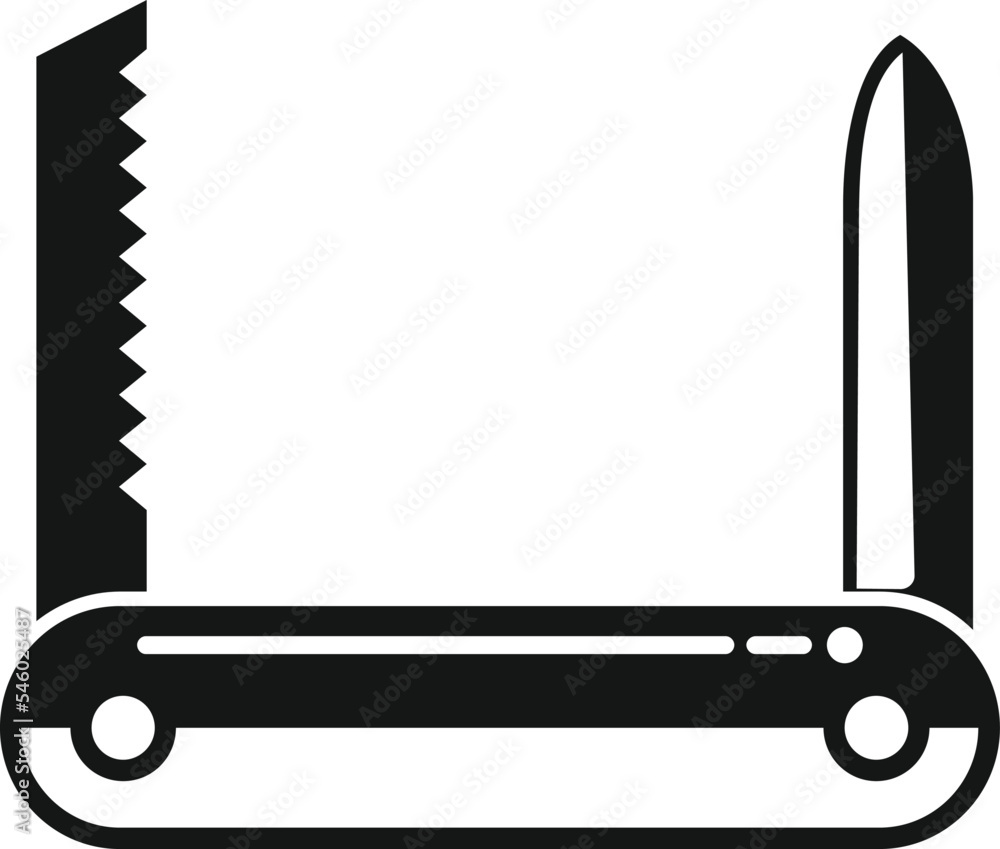 Poster multipurpose tool icon simple vector. knife multitool. army pocket
