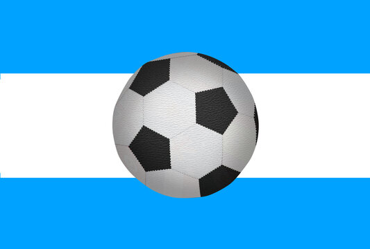3D-image of soccer ball and  Argentina flag image