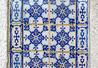 Old tiles pattern on wall in Petropolis, Rio de Janeiro, Brazil