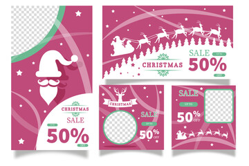 social media template set for christmas sale