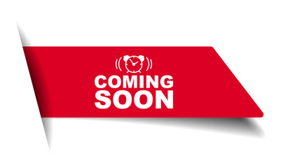 red vector illustration banner coming soon