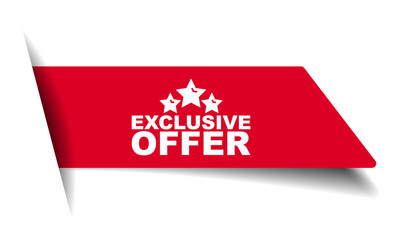 red vector illustration banner exclusive offer - obrazy, fototapety, plakaty