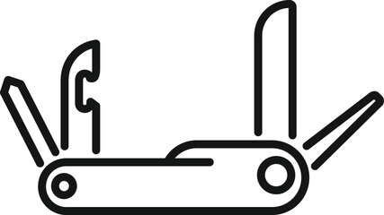 Multitool instrument icon outline vector. Tool knife. Blade kit