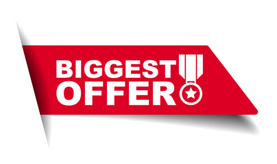 red vector illustration banner biggest offer