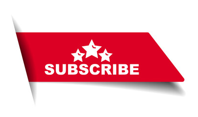 red vector illustration banner subscribe