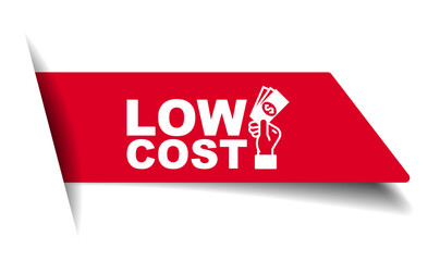 red vector illustration banner low cost