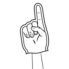 Big hand of fan coloring book PNG illustration with transparent background