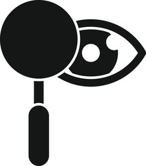 Check eye icon simple vector. Test eyesight. Optical clinic