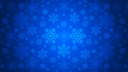 Fototapeta na wymiar Glowing snowflakes winter background. Modern christmas celebration card.