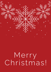 Fototapeta na wymiar Christmas card vector illustration with a snowflake on red background. Snowflake vector illustration. Merry Christmas greeting card. Christmas design. Christmas poster or invitation 
