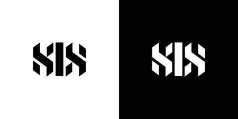 Modern and strong letter SIS initials logo design