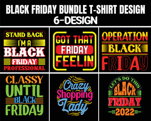 Fototapeta na wymiar Black Friday T-Shirt Design Bundle.