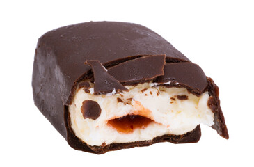 chocolate covered cheese isolated