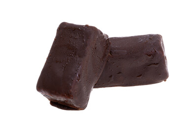 chocolate covered cheese isolated