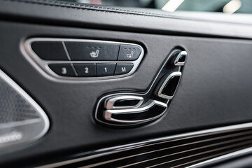 Fototapeta na wymiar Car door inside the luxury modern car close up