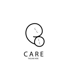 mother and baby family care logo fun family creative logo