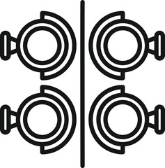 Optometry icon outline vector. Eye test. Health doctor