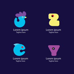 Cute Animal Vector illustration Icon Set