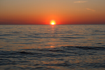beautiful red sunset on the Baltic sea
