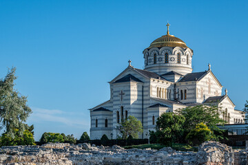 Fototapeta na wymiar The Saint Vladimir Cathedral It commemorates the presumed place of St. Vladimir's baptism.