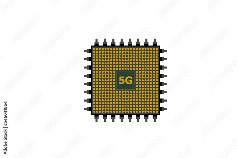 Poster abstract design of sg cpu chip with board connection on white background