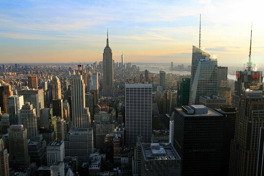 Skyline seen from the top of Rock Observation deck in New York City