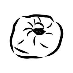 Indian, Asian food delicious samsa. Vector hand drawn illustration.sketch