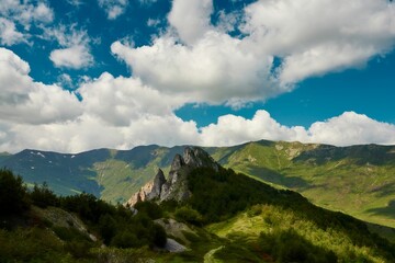 Daytime view of the Eagles rock, National park Sar mountain, Macedonia