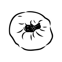 Indian, Asian food delicious samsa. Vector hand drawn illustration.sketch