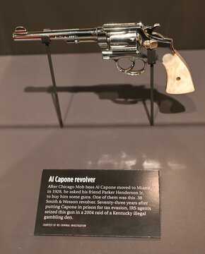 Vertical Shot Of An Al Capone Revolver Gun Confiscation Firearm Rights Taken Away 2nd Amendment