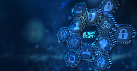 Internet, business, Technology and network concept. Cyber security data protection business technology privacy concept. 3d illustration