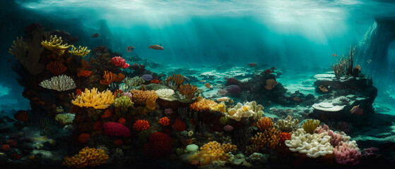 Fototapeta na wymiar Artistic concept illustration of a underwater landscape