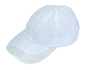 White baseball cap isolated on blank background.