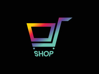 shop logo full color. e-commerce logo. minimalist logo