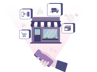 ecommerce icon, online store