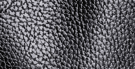 Vector black leather seamless pattern. Old rough skin texture. Fashion animal fabric cover horizontal banner. Luxury skin effect background. Fashion cow material. Animal 3d dark structure