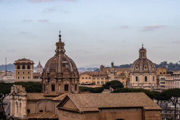 Fototapeta na wymiar Panorama of old town in Rome, Italy 