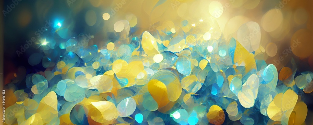 Poster abstract ai generated illustration of shiny bokeh background