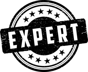 Expert round vintage grunge stamp