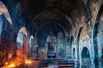 Carved stone doors of Hovhannavank monastery, Armenia